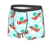 Oudrspo Cute Dinosaur Plane Men's Underwear Boxer Briefs Breathable Stretch Boxer Trunk