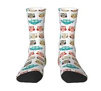 Oudrspo Cute Owl Funny Owl Pattern Women Men Crew Socks Cushioned Crew Socks Athletic Compression Socks