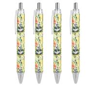 Oudrspo Cute Panda Black Pens Ballpoint Pen Ball Point Pen Smooth Writing Gel Pens Retractable 0.5 Fine Point for School Office Cute Panda Pattern 2 PCS