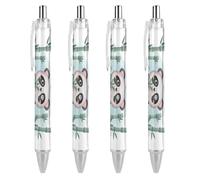 Oudrspo Cute Panda Black Pens Ballpoint Pen Ball Point Pen Smooth Writing Gel Pens Retractable 0.5 Fine Point for School Office Cute Panda Pattern 2 PCS