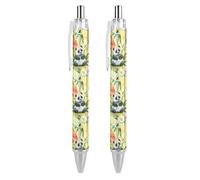 Oudrspo Cute Panda Black Pens Ballpoint Pen Ball Point Pen Smooth Writing Gel Pens Retractable 0.5 Fine Point for School Office Cute Panda Pattern 2 PCS