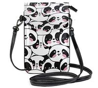 Oudrspo Cute Panda Crossbody Phone Purse Small Shoulder Bag Cell Phone Pouch Leather Wallet for Women Girls