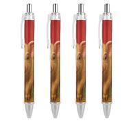 Oudrspo Cute Pig And Flowers Ballpoint Pen Retractable Writing Smooth Black Ink Ball Point Pens Office Supplies 4 PCS