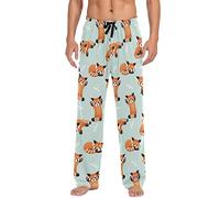 Oudrspo Cute Red Panda Men's Pajama Pants Lightweight Sleep Lounge Pajamas Bottoms with Pockets Drawstring