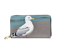 Oudrspo Cute Seagull Women's Long Zipper Wallet, 7.48x4.13 Inches, Comes with Credit Card Slots Inside, Lightweight and Durable.