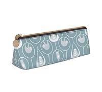 Oudrspo Cute Sloth Doing Yoga Pattern Pencil Pouch Triangle Pen Case Portable Pencil Bag Leather Organizer with Zipper Cosmetic Pouch Bag