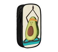 Oudrspo Cute Yoga Avocado Printed Large Pencil Case, Durable Pencil Pouch, Portable Stationery Bag, Stationery Organizer