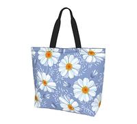 Oudrspo Daisy Blue Ladies Large Capacity Shoulder Shopping Bag, Daily Travel Shopping, Shopping, Handbag Storage