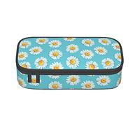 Oudrspo Daisy Flowers Special Pencil case for Girls Boys, Big Capacity Pencil case Large Pencil Pouch, Students Stationery Pen Bag Pencil Bags with Zipper for School Office Work
