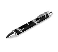 Oudrspo Dark Romantic Skeletons Sitting on The Moon Retractable Ballpoint Pens Black Gel Ink Pen Smooth Writing for Office Home Work