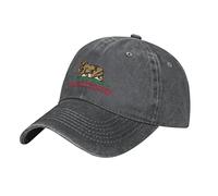 Oudrspo Denim Baseball Cap New California Republic Adjustable Fitted Ball Hat for Men Women