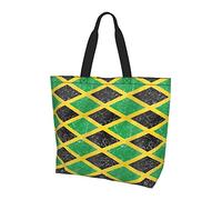Oudrspo Design Flag of Jamaica Tote Bag For Women,Womens Tote Bags,Waterproof Tote Purse for Teacher,Gym,Work,School with interior Pocket