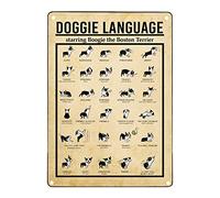 Oudrspo Doggie Language Maltese Knowledge Metal Sign Vintage Farm Decor Dog Encyclopedia Infographic Posters For Home Room School Wall Decor Plaque 12x16 inchses