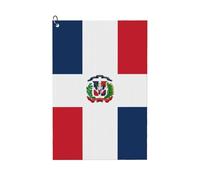 Oudrspo Dominican Republic Flag Golf Waffle Towel, Using Wet Dry Technology, Men's and Women's Golf Bag Accessories, with Mountain Buckle 24×16in.