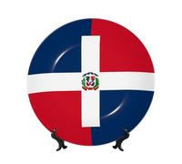 Oudrspo Dominican Republic Pattern Decorative Plate, 6in Microwave/Oven/Dishwasher Safe, Scratch Resistant, for Living Room Decor, Entryway Art, Gift for Home