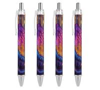 Oudrspo Dragon And Mushroom Ballpoint Retractable Pen 0.5mm Smooth Writing Black Ink Ball Point Note Taking Accessories For Office 4 PCS