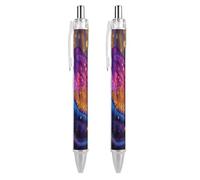Oudrspo Dragon And Mushroom Ballpoint Retractable Pen 0.5mm Smooth Writing Black Ink Ball Point Note Taking Accessories For Office 2 PCS