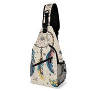 Oudrspo Dream Catcher and Moon Sling Bag for Men Women Crossbody Backpack Easter Eggs Crossbody Bag Chest Bags for Travel Sport