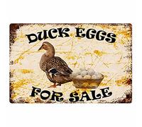 Oudrspo Duck Eggs For Sale Tin Sign Vintage Metal Poster Retro Plaque Wall Decor Gift For Men Cave Garage Classroom Garden Library Living Room Cinema 8x12inch