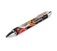 Oudrspo Eagle Flag Fireworks Black Pens Ballpoint Pen Ball Point Pen Smooth Writing Gel Pens Retractable 0.5 Fine Point for School Office Eagle Flag Fireworks Pattern 2 PCS