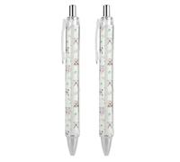 Oudrspo Elephant Panda And Koala Black Pens Ballpoint Pen Ball Point Pen Smooth Writing Gel Pens Retractable 0.5 Fine Point for School Office Elephant Panda And Koala Pattern 2 PCS