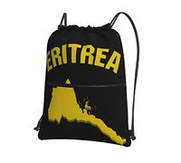 Oudrspo Eritrean Pride Eritrea Flag map Drawstring with Zipper Sackpack Gym Sports, Waterproof Backpack String Bag Cinch
