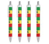 Oudrspo Ethiopian Rastafarian Lion Flag Retractable Ballpoint Pens Black Gel Ink Pen Smooth Writing for Office Home Work