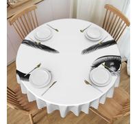 Oudrspo Eyelash Print Round Tablecloth - 60 Inch, Water Resistant Washable Polyester Table Cloth for Buffet Table, Holiday Party, Dinner, Wedding