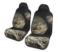 Oudrspo Fantasy Alien Exo Planet Isolated Galaxy Space Universal Car Seat Covers 2-Piece Set - Stretch-to-Fit Front Seat Protectors for Cars, Trucks & Suvs