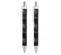 Oudrspo Farm Tractor U.S. Flag Funny Ballpoint Pen Printed Retractable Black Round Barrel Fine Point Pens 0.5mm 1/2/4 Pcs