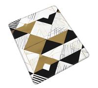 Oudrspo Fashion Modern Black White Gold Triangles Printed Gaming Mouse-pad, 7.9 x 9.5 in Laptop Mousepad, Computer Mousepad, Rubber Desk Mat