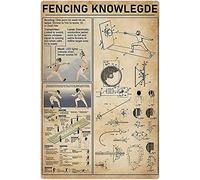 Oudrspo Fencing Knowledge Wing Chun Techniques Metal Tin Signs Wing Chun Knowledge Science Posters Beginner's Guide Gift Plaques Home Martial Arts Room Bedroom Wall Decor 12x16 Inches