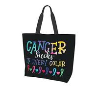 Oudrspo Fight Cancer In Fight Cancer Ribbons Tote Bag Ladies Cute Shopping Bag Large Capacity Shoulder Bag Work Fit Fashion Handbag Organizer