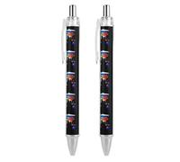 Oudrspo Flag Map of The World Retractable Ballpoint Pens Black Gel Ink Pen Smooth Writing for Office Home Work