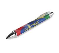 Oudrspo Flag of Ethiopia And U.S.A Ballpoint Retractable Pen 0.5mm Smooth Writing Black Ink Ball Point Note Taking Accessories For Office 1 PCS