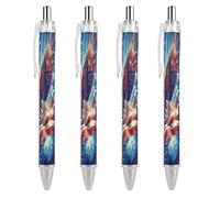 Oudrspo Flying Ea-gles U.S Flag Ballpoint Retractable Pen 0.5mm Smooth Writing Black Ink Ball Point Note Taking Accessories For Office 4 PCS