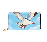 Oudrspo Flying Seagulls Women's Long Zipper Wallet, 7.48x4.13 Inches, Comes with Credit Card Slots Inside, Lightweight and Durable.