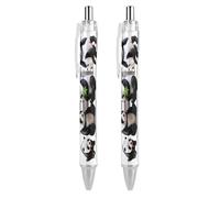 Oudrspo Funny Panda Black Pens Ballpoint Pen Ball Point Pen Smooth Writing Gel Pens Retractable 0.5 Fine Point for School Office Funny Panda Pattern 1 PCS