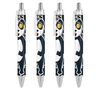 Oudrspo Funny Panda Money Black Pens Ballpoint Pen Ball Point Pen Smooth Writing Gel Pens Retractable 0.5 Fine Point for School Office Funny Panda Money Pattern 4 PCS