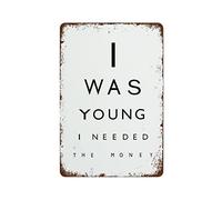 Oudrspo Funny Retro Metal Tin Sign I Was Young I Needed The Money Eye Chart Wall Art Funny Art Suitable For Home And Kitchen Bar Cafe Garage Wall Decor 8x12 Inch