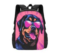 Oudrspo Funny Rottweiler Dog Backpack Daypack Laptop Bag Large Travel Bags Adjustable Bag for Women Men 16.5 Inch