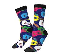 Oudrspo Funny Socks Novelty Socks Colorful Hawaiian Ukulele Unisex Funky Socks Casual Dress Socks