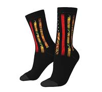 Oudrspo Funny Socks Novelty Socks Kente US African American Flag Unisex Funky Socks Casual Dress Socks