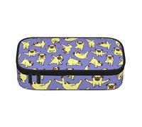 Oudrspo Funny Yellow Dogs Pencil Case, Cute Pencil Pouch for Boys Girls, Large Capacity with Zipper Compartments Pouch Case School Supplies for Teen Kids Students, Stationery Organizer