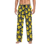 Oudrspo Funny Yellow Rubber Duck Men's Pajama Pants Soft Lightweight Lounge Sleep Pj Bottoms with Pockets Drawstring