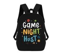 Oudrspo Game Night Host Classic 17 Inch Backpack Daypack | Travel Daypacks Casual Shoulder Bag with Adjustable Strap for Men Women