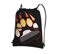 Oudrspo Gay Bear Pride Paw Funny Drawstring with Zipper Sackpack Gym Sports, Waterproof Backpack String Bag Cinch