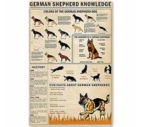 Oudrspo German Shepherd Knowledge Maltese Knowledge Metal Sign Vintage Farm Decor Dog Encyclopedia Infographic Posters For Home Room School Wall Decor Plaque 12x16 inchses
