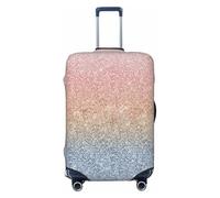 Oudrspo Girly Blush Rose Gold Blue Ombre Glitter Sparkles Luggage Cover, Premium Washable Suitcase Protector with Secure Zipper & Buckle Closure, Fits 18-32 Inch Travel Luggage Medium