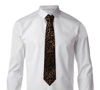 Oudrspo Glam Brown Black Leopard Print Men'S Tie, Formal Youth Classic Tie, Wedding Business Tie